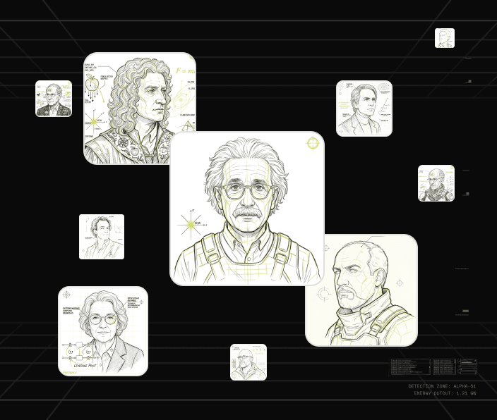 A grid of expert lenses, each calibrated to a different judgment pattern.
